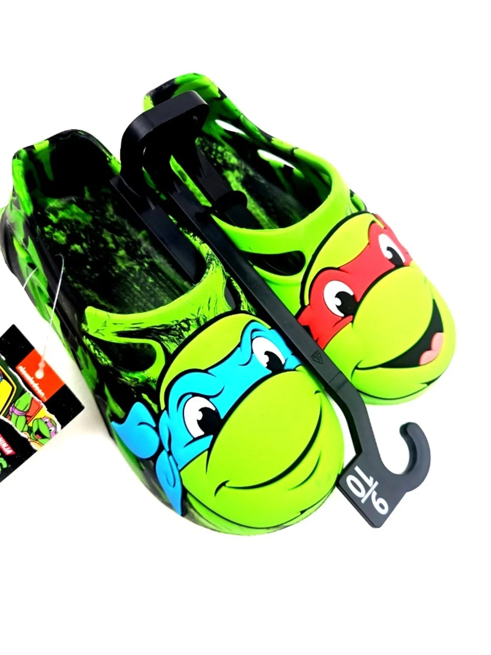 TMNT Sandals Toddlers Size 9/10 Rubber Slip on Green Summer Boys Footwear Shoes